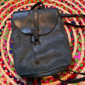 Black Able Brand Leather Backpack Purse